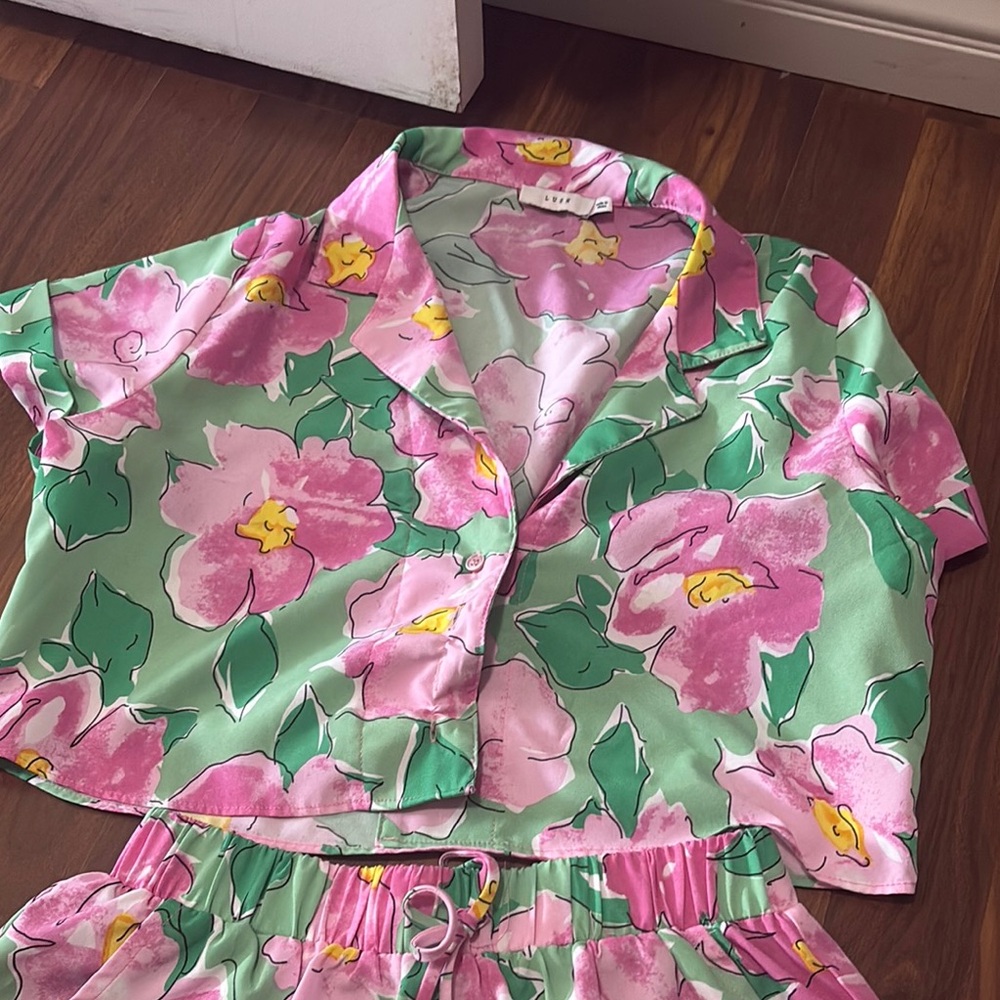 Lulu's Floral Pink and Green Set